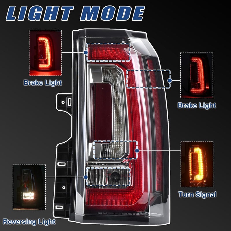 Goopool Tail Lights Assembly Compatible with GMC Yukon XL 2015 2016 2017 2018 2019 2020 LED Right Passenger Side Taillight Brake Turn Signal Assembly With Bulb Replaces 23380460 84536243 GM2801268 - Image 4